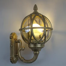 E27 уличный забор в европейском стиле для внутреннего двора из алюминиевого сплава, открытый водонепроницаемый винтажный настенный светильник, освещение, бра, украшение сада