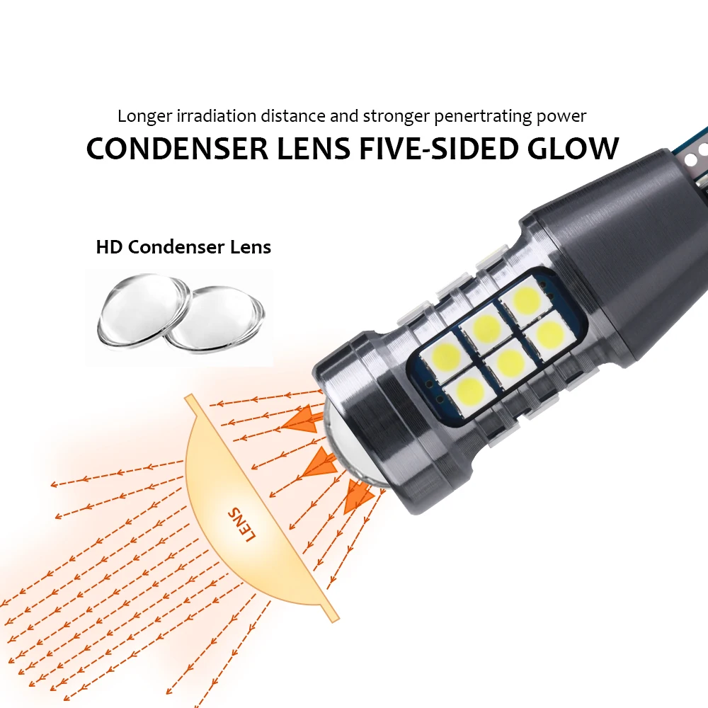 LED  T15 W16W WY16W ĵ   ڵ   ,  극ũ  3030, 27SMD, 6000K, 12V, ȭƮ ڹ , 2 