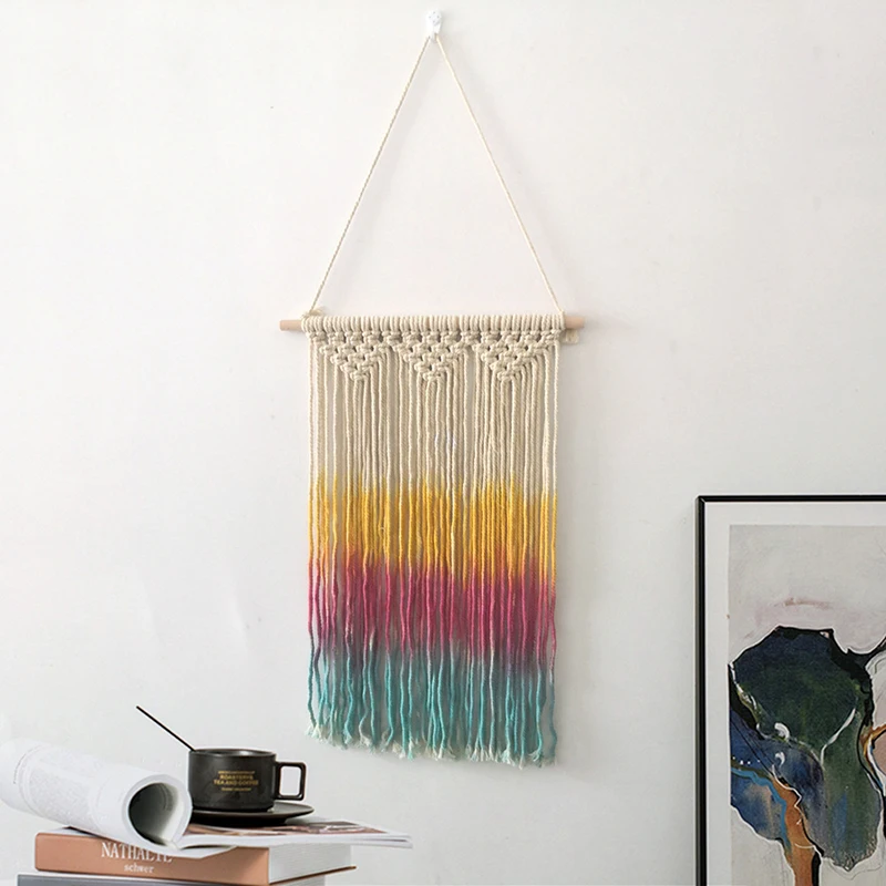 

Hand-Woven Tapestry Bohemian Style Colorful Simple Home Living Room Decorative Wall Hanging Tapestry