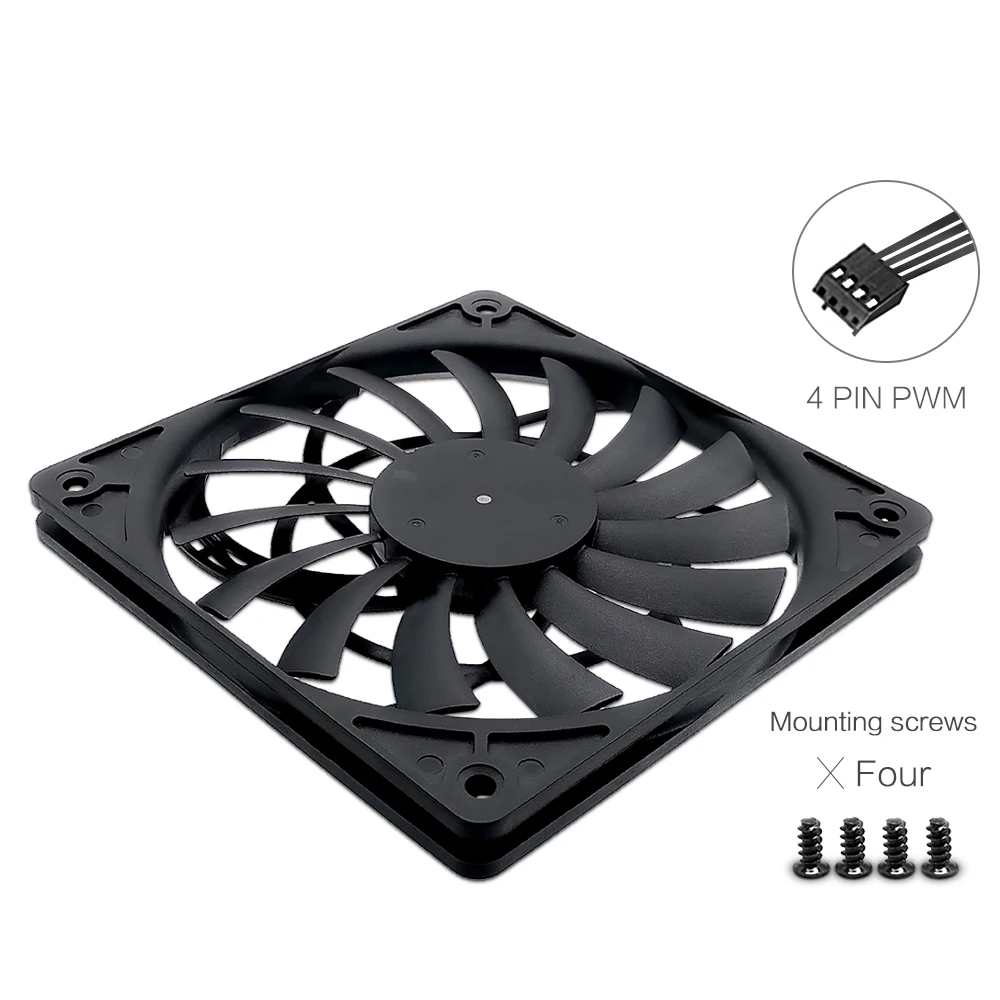 Fanner-super Thin Ventilador do Radiador Armário de Refrigeração de Água Exaustor Pin Pwm Ajustar a Velocidade 120*120*12 mm F12012 - Imagem 2