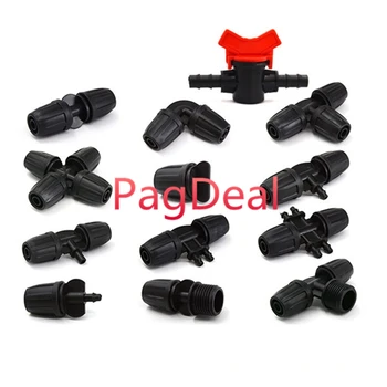 

10pc Lock 8/11 9/12mm Garden Hose Connectors Micro Irrigation Pipe Tee Joint Elbow Reducing Connector Hose End Plug Thread Joint