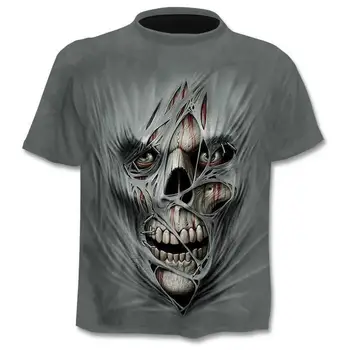 

Skull T shirt Men Skeleton T-shirt Punk Tshirt Gun T shirts 3d Print T-shirt Vintage Men Clothing Summer tops Plus Size 6XL