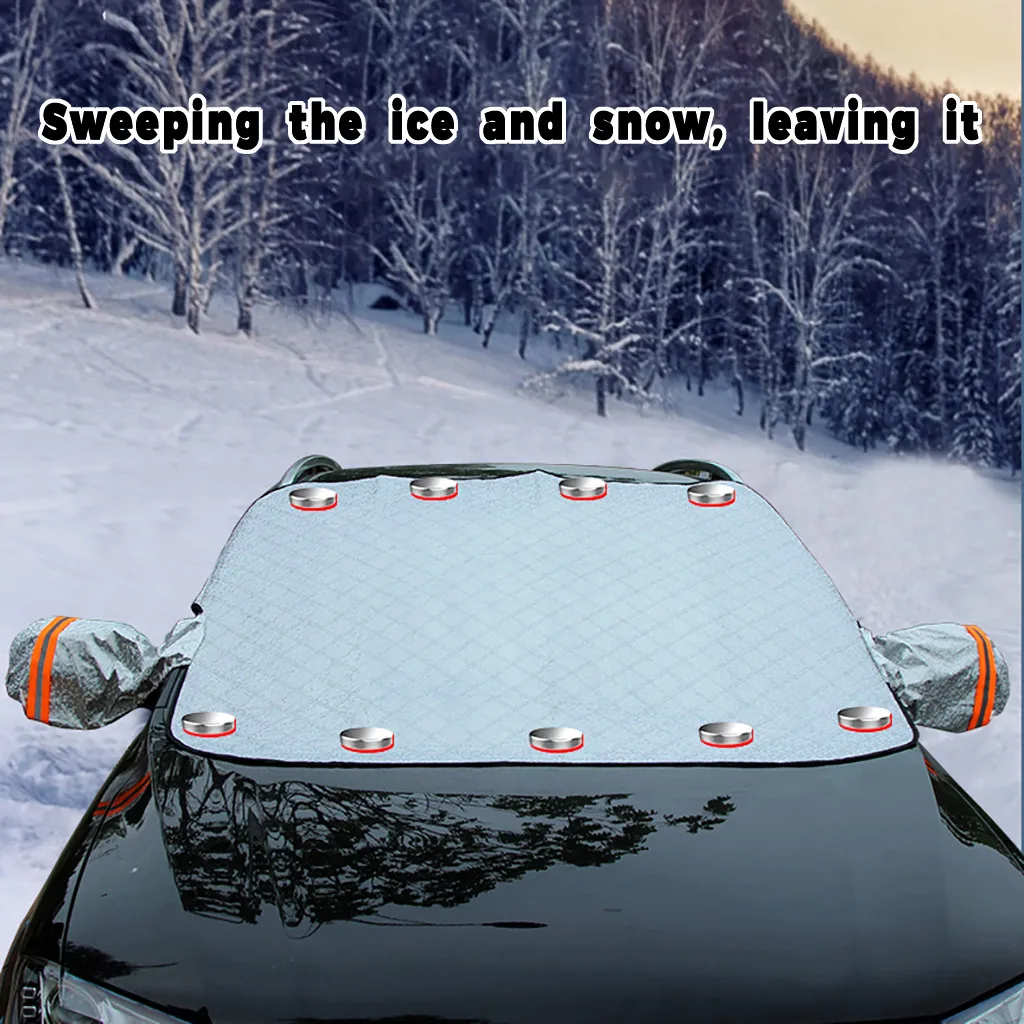 Магнитный автомобильный чехол на лобовое стекло, зимний ледяной защита от мороза, защита от солнца, тепловой экран для поглощения тепла 94,5X47 дюймов# P45