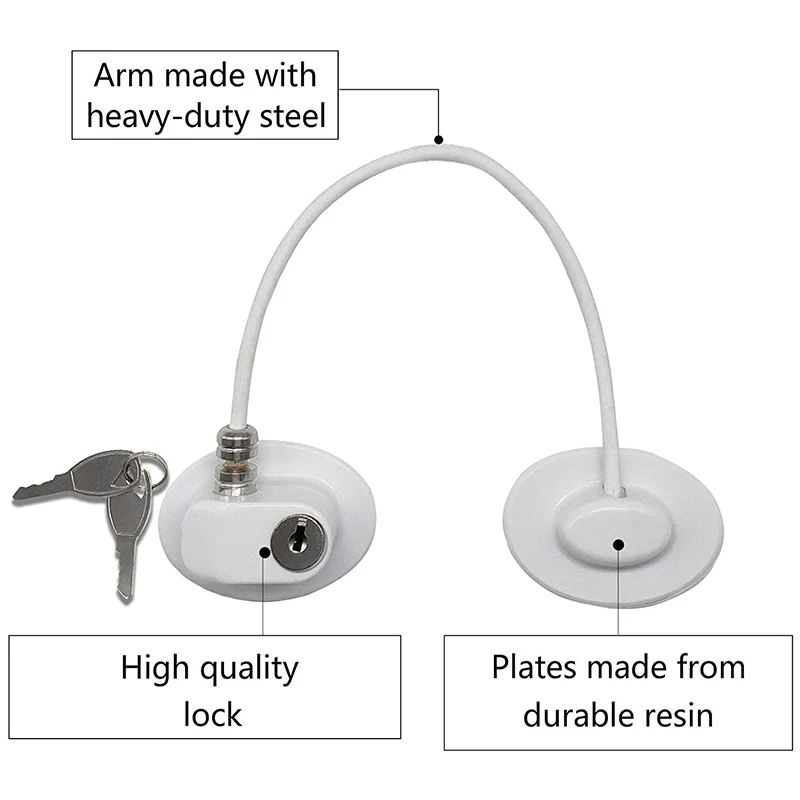 Refrigerator Door Lock with 2 Keys for Fridge Lock Security for Child Safety, Clear Cabinet Lock, Dorm Fridge Lock, Compact Free