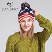 

2021 New Women Faux Fur Pom Pom Hat Winter Warm Cap Knitted Beanie Double Ball Pom Pom Female Hats Woman Bonnet Cat Ears