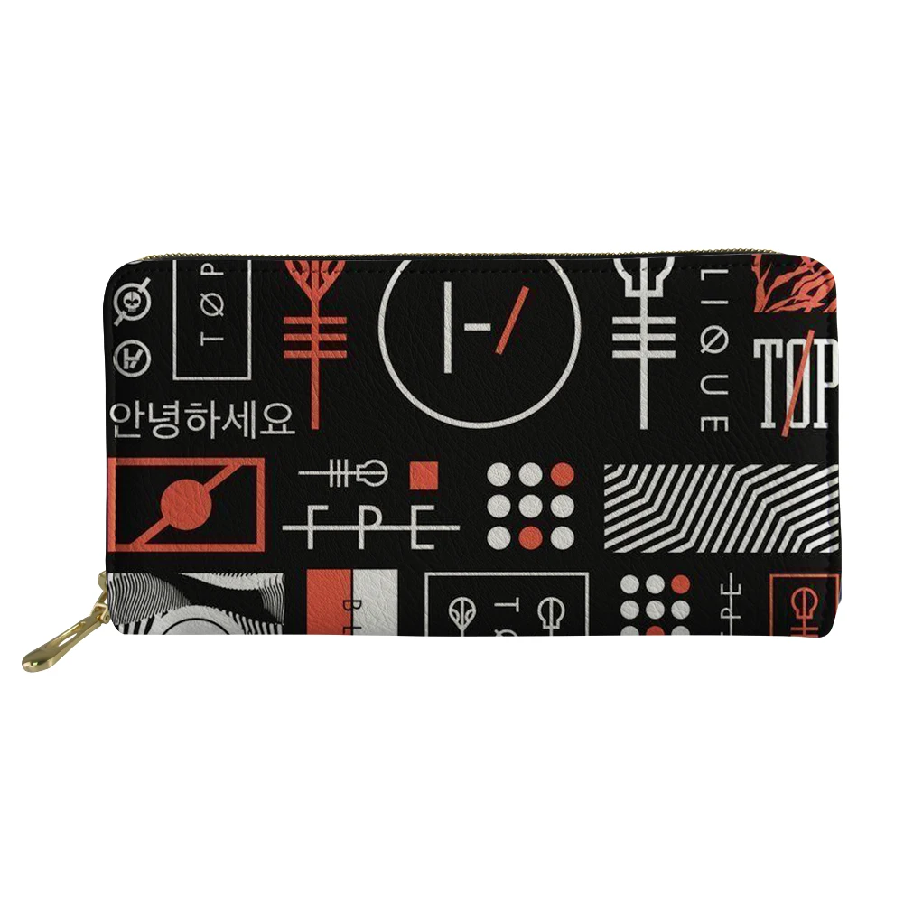 Кошелек THIKIN Twenty One Pilots для женщин, дорожный Длинный кошелек из искусственной кожи, функциональный Модный женский кошелек с отделением для монет на заказ - Цвет: As Picture