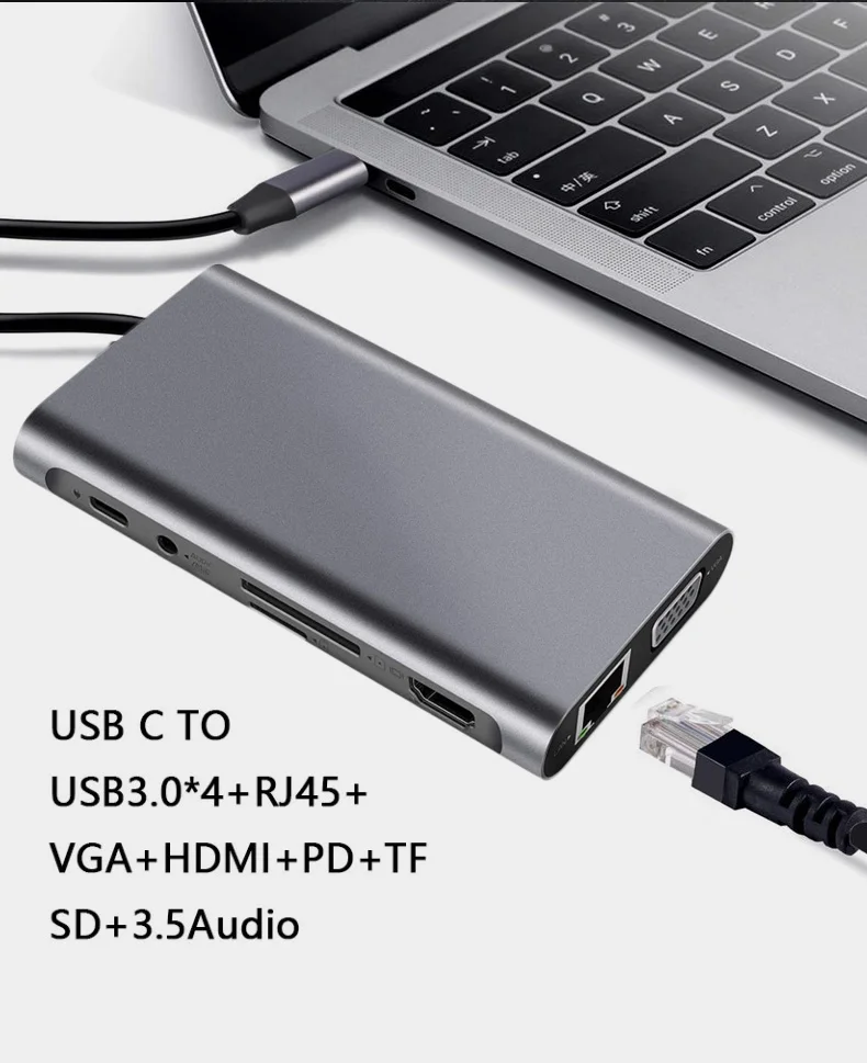 USB HUB to Multi USB 3.0 USB Adapter Dock for MacBook Pro Accessories Type C 3.1 Splitter 3 Port Laptop docking station VGA HDMI