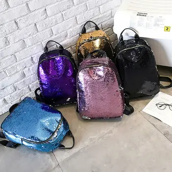 

FAROOT Women Lady Sequin Backpack Girls School Backpack Travel Handbag Shoulder Bag Large Capacity Sequin Fashion Backpacks