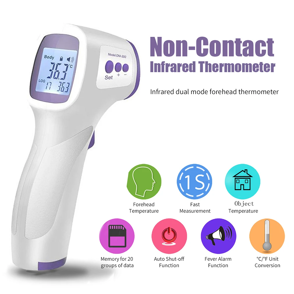 

Forehead Non Contact Infrared Baby Thermometer LCD Body Temperature Fever Digital IR Measurement Tool Gun for Baby Adult