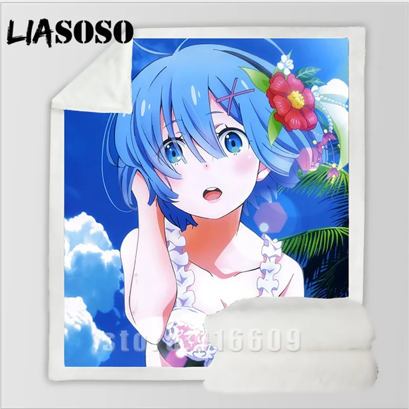 02 Сексуальный Re: zero двойной горничной Ram Rem Диван Постельные принадлежности Dj офис Harajuku зимнее модное одеяло покрывало детское одеяло для путешествий одеяло для прогулок - Цвет: 02