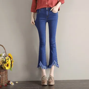 

25-32 European and American BF Autumn summer wind Shorts female high waist denim shorts women worn tassel short trousers jeans