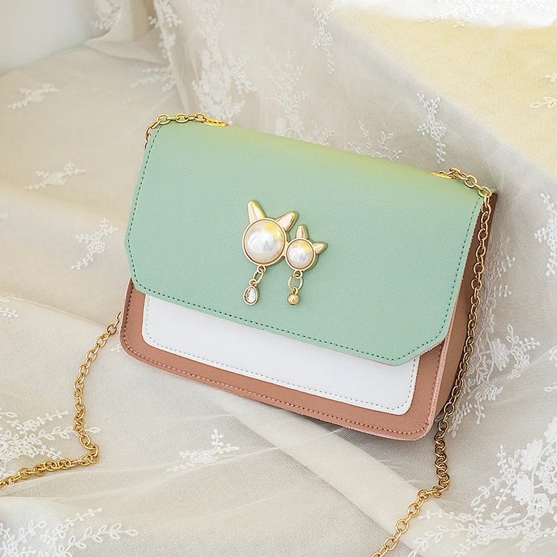 

WOMEN'S Bag 2019 Amoi Korean-style Contrast Color Bag with Chain Versatile Phone Coin Purse