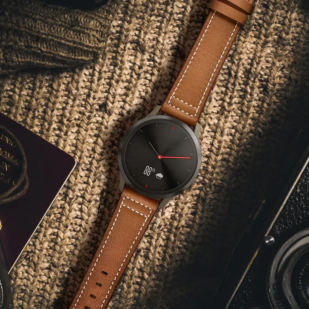 20 мм высококачественный кожаный ремешок для Garmin Vivoactive 3/Vivomove HR первый слой кожаный сменный Браслет с пряжкой