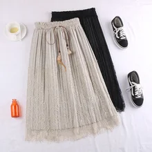 Винтажные миди плиссированные шерстяные зимние; теплые; термо-юбка для женщин женские черные бежевые юбки женские стрейч с высокой талией