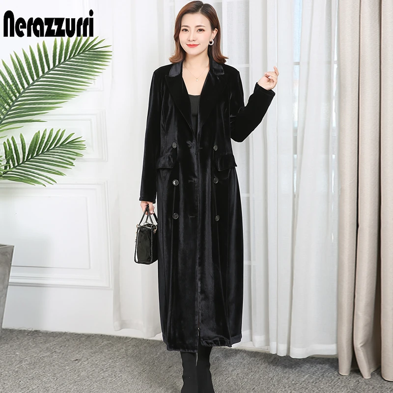 long velvet coat plus size