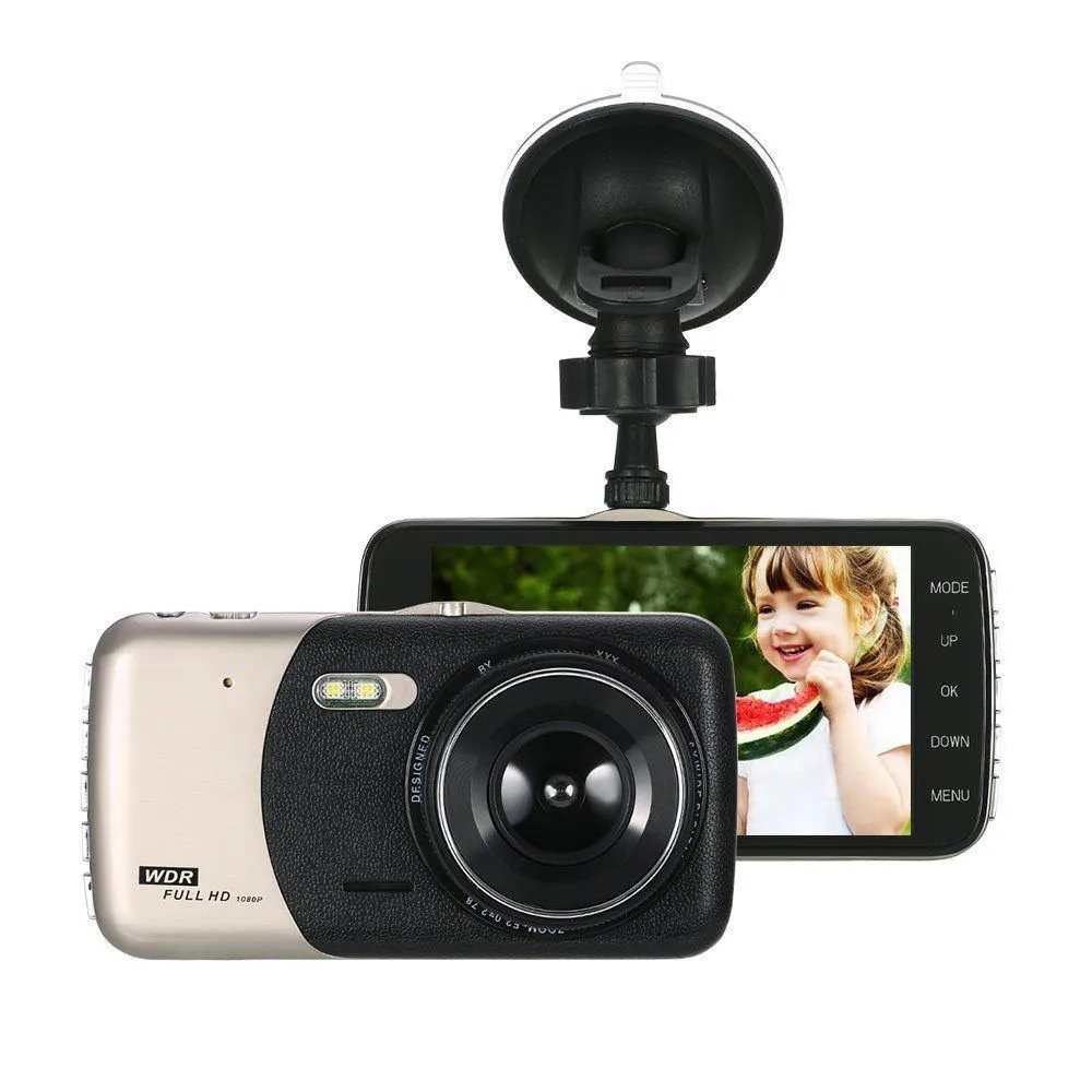 OMESHIN Автомобильный видеорегистратор 4 ''lcd ips Двойной объектив Автомобильный видеорегистратор FHD 1080P камера на приборной панели 170 ° видеорегистратор для вождения автомобиля камера заднего вида
