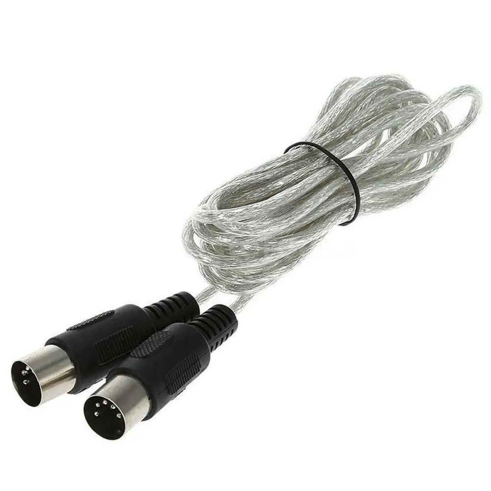

3 Meter Connector Silver Efficient Easy Use Copper Lightweight MIDI Extension Cable Line 5 Pin Plug Stable Portable Male To Male