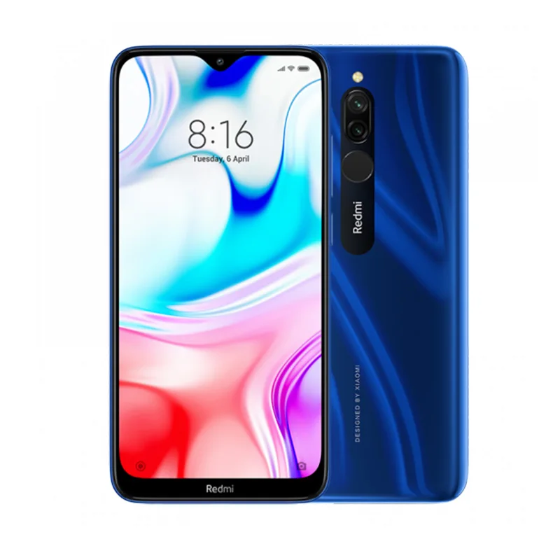 Xiaomi Redmi 8, 4 ГБ, 64 ГБ, Восьмиядерный процессор Snapdragon 439, двойная камера 12 Мп, мобильный телефон, 5000 мАч, большая батарея OTA, глобальная версия - Цвет: Blue