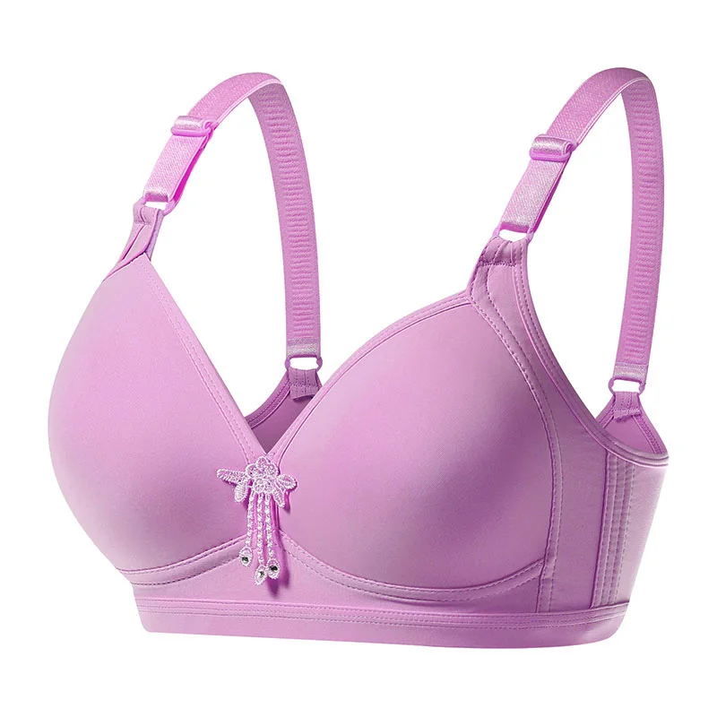 Purple Большие размеры 32-44 A B C чашки женские бюстгальтеры пуш-ап бюстгальтер Женские беспроводные бюстгальтеры женские сексуальные провода свободное белье Большие размеры Бюстгальтер - Цвет: Purple