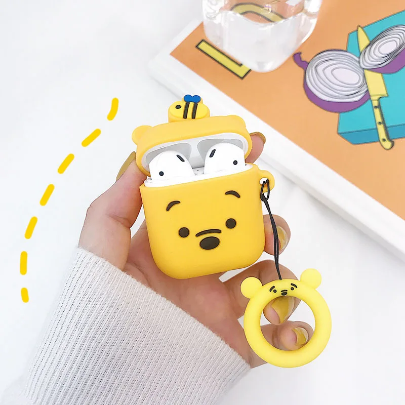 3D кукла милый мультяшный Микки Минни Мягкий силиконовый чехол для Apple Airpods беспроводной Bluetooth игрушечные наушники Story Cover Box Coque - Цвет: 10