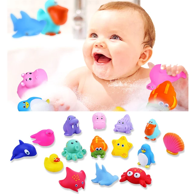 Baby Bath Toys Finding Fish Kids Float Spray Water Squeeze Aqua Soft Rubber  Bathroom Play Animals Bath Figure Toy For Children - Bath Toy - AliExpress