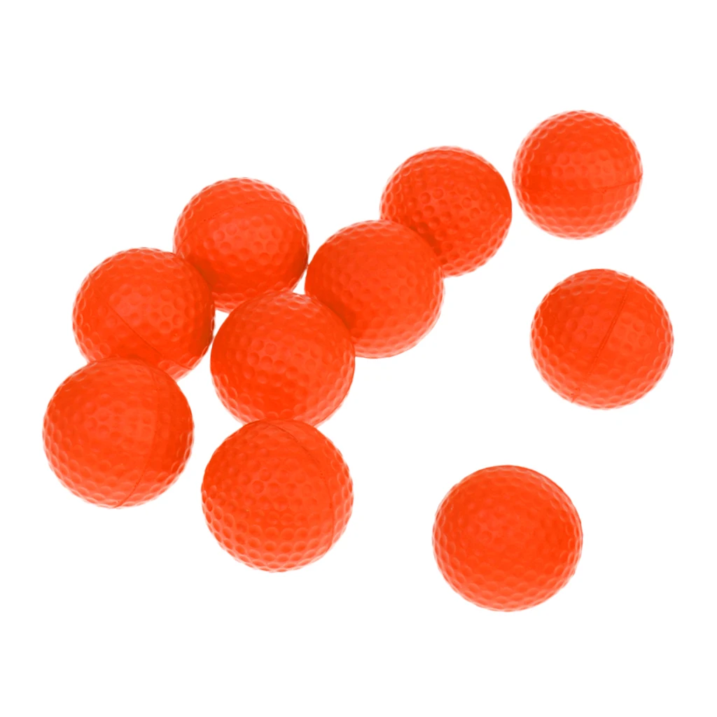 Set of 10 Golf Ball Training Practice Soft Foam Balls 42mm - Various Colors