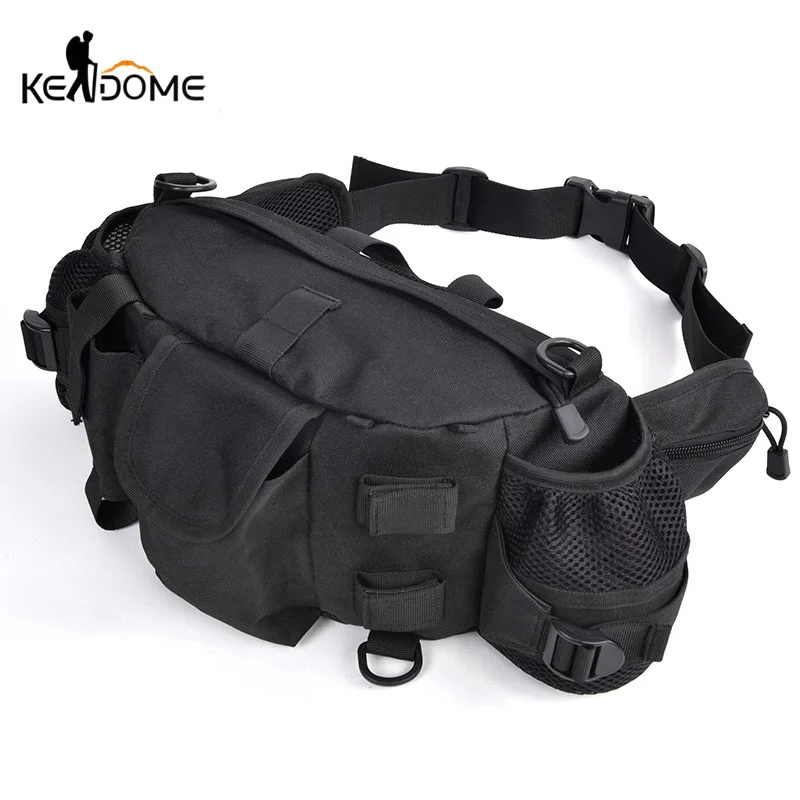 

600D Waterproof Waist Bag Military Fan Tactical Sport Waist Bag Outdoor Running Cycling Belt Bag Multi Pocket Storage Bag XA740D