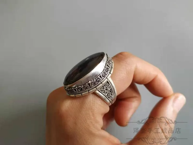 Ювелирные изделия из серебра 925 пробы ручной работы, кольцо с натуральным камнем