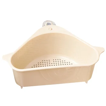 

Triangle Storage Holder Multifunctional Drain Shelf Storage Sucker Kitchen Rack-