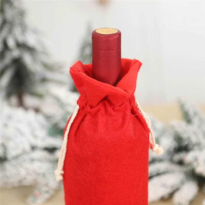 Santa Claus wine bottle bag party table Christmas happy decoration gift Christmas covers for bottles wijn kerst 20O30 (8)