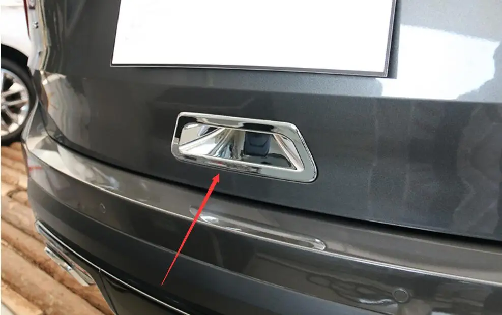 ABS chrome luggage compartment door trim for Ford Explorer 2015 Rear handle decoration