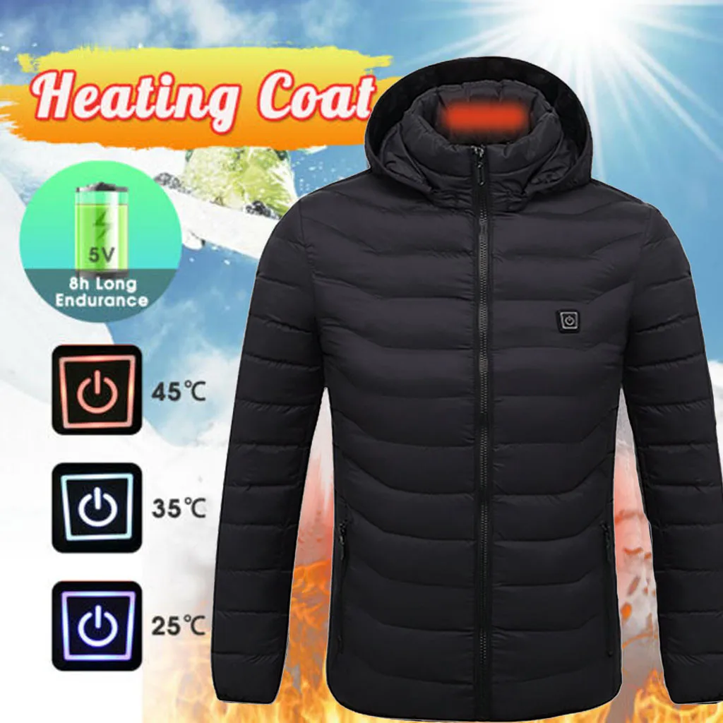 Chaqueta hombre jaqueta masculino зимнее пальто для мужчин Смарт USB сзади шеи два с электрическим подогревом теплая хлопковая одежда casaco