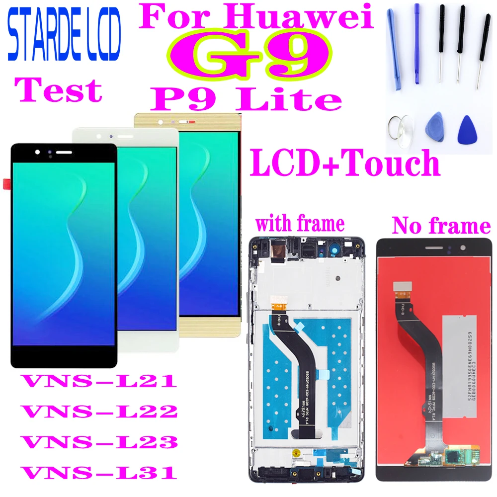 Для Huawei P9 Lite 5 2 &quotЖК-дисплей сенсорный экран дигитайзер для сборки с корпусом G9