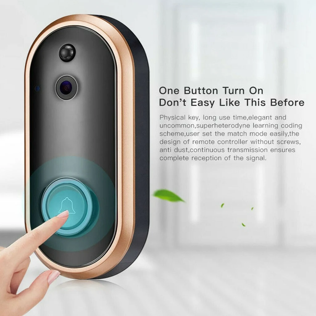 1080P WiFi Doorbell Smart Home Security Camera Two-Way Audio PIR Motion Detection IR Night Vision Wireless Doorbell for IOS and