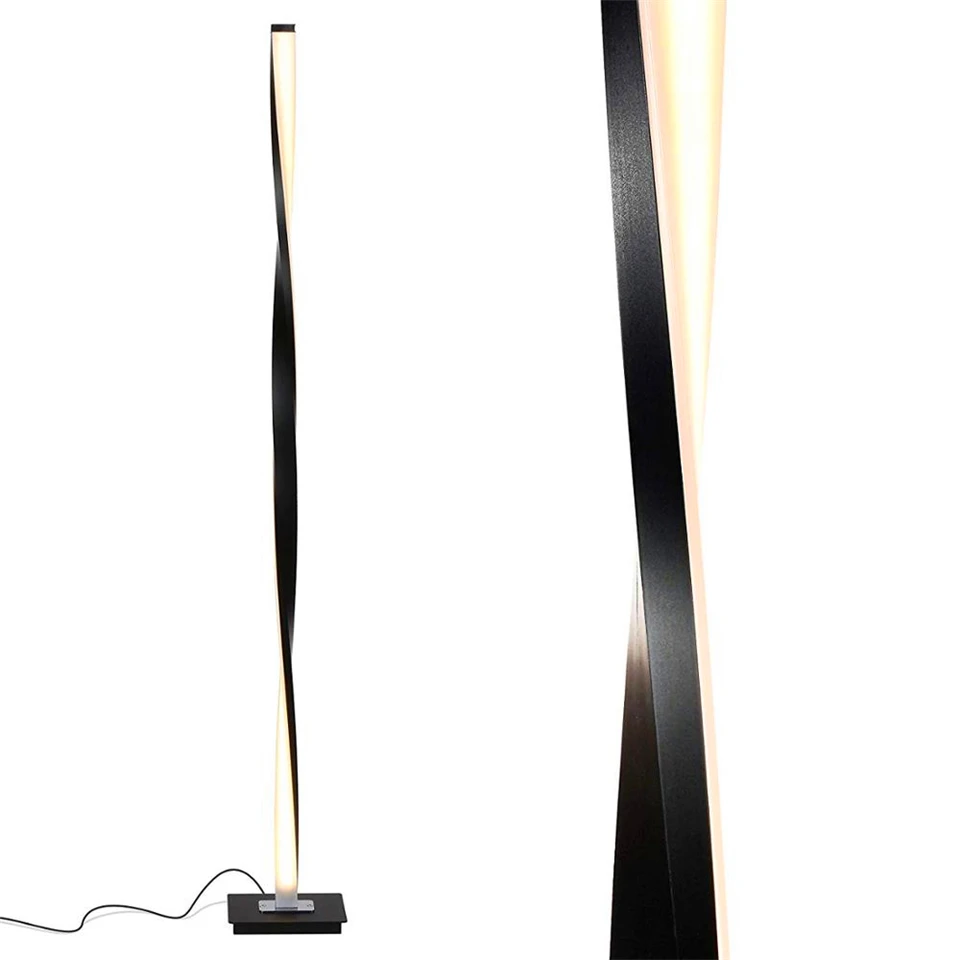Скандинавский светодиодный напольный светильник, освещение для гостиной, светодиодный напольный светильник для спальни, диммируемая Скандинавская офисная стоящая лампа, домашний декор, настольная лампа - Цвет абажура: Black