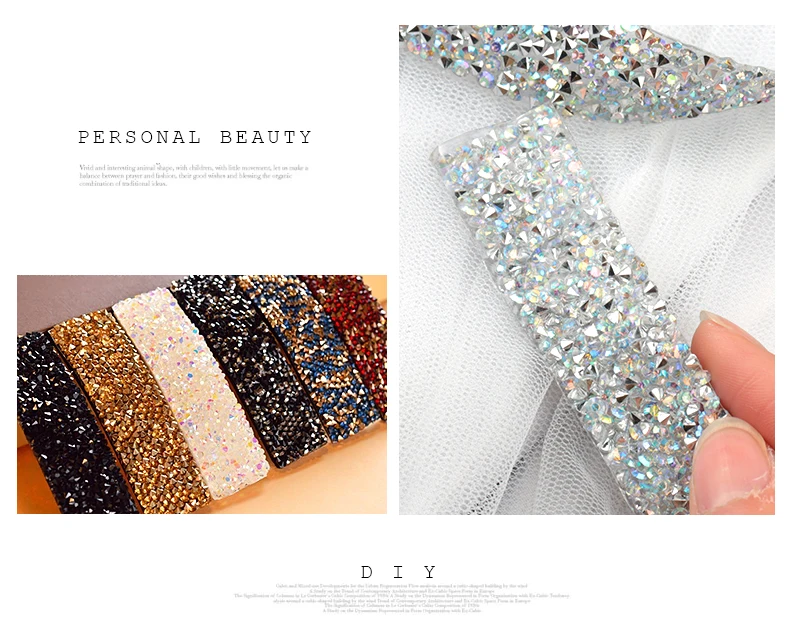Strass Band Trim Hot Fix Strass Kristall Nähen Band Applikationen DIY Strass Für Dekorationen Trim Bekleidungs Zubehör – Detail 8