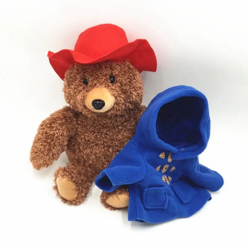 30 см плюшевый мишка Паддингтон с красной шляпой и одеждой, плюшевая игрушка