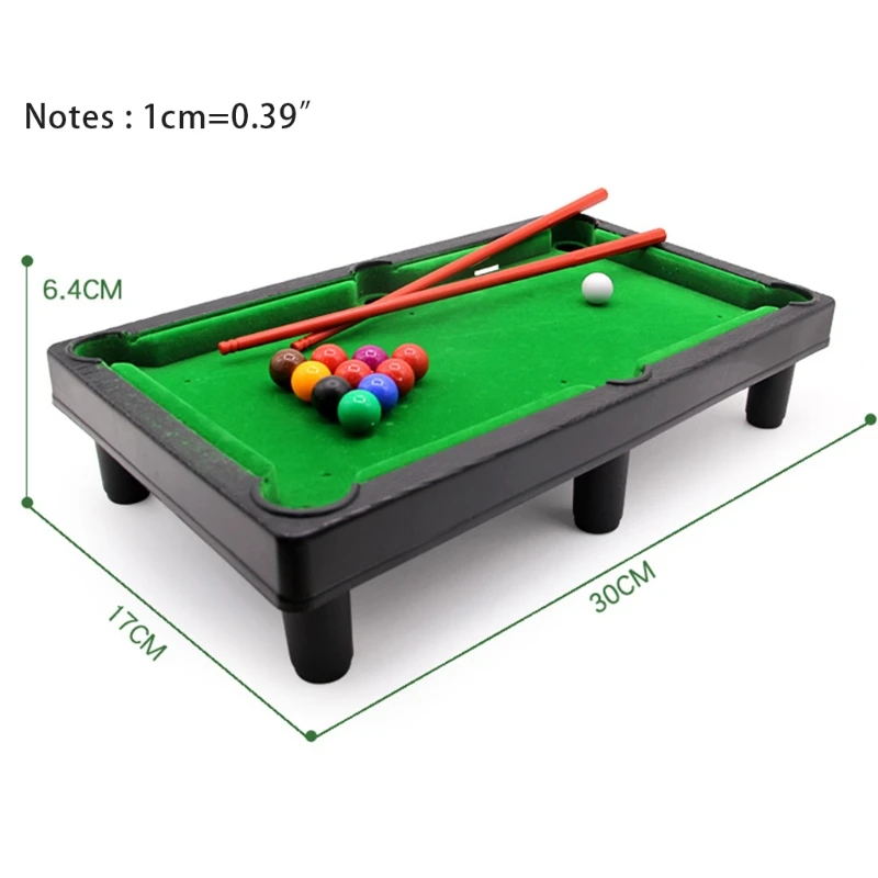 Pool Table Playset 77HC Mini Pool Table Tabletop Desktop Billiards Snooker Game with 2 Sticks & Balls Home Office Desk Stress Relief Games