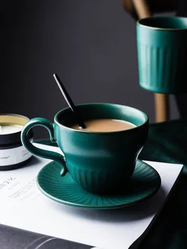

European style retro tea set coffee cup spoon and dish set household afternoon tea set coffee mugs Ceramic ceramic mug