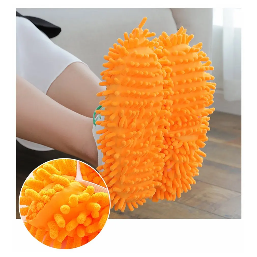 1Pair Multi-Function Home Dust Cleaner Mop Rag Slippers Shoes Cover Soft Removable Washable Floor Clean Slippers For Woman Men