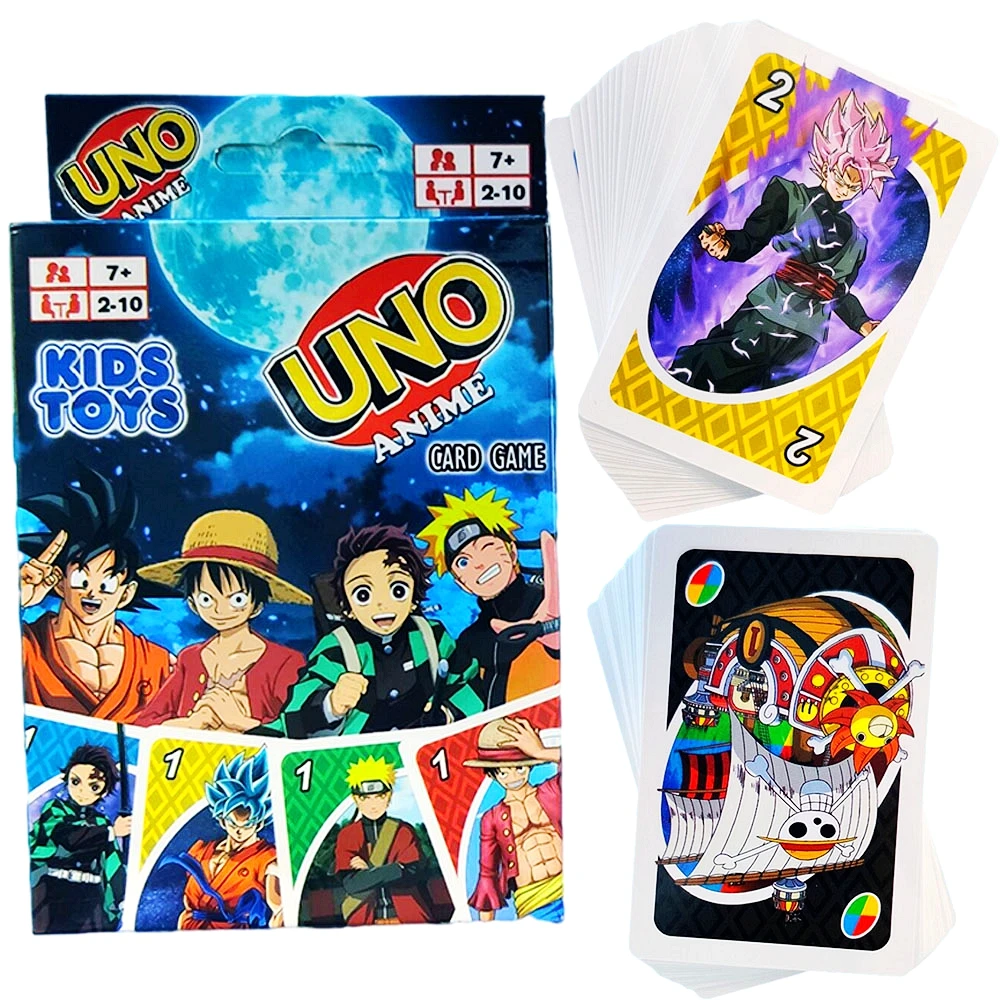 Game UNO Card Anime NARUTO Cards Demon Slayer Cartoon Poker Playing Hardcover Entertainment Kids Toys Funny Christmas Gift | Игрушки и