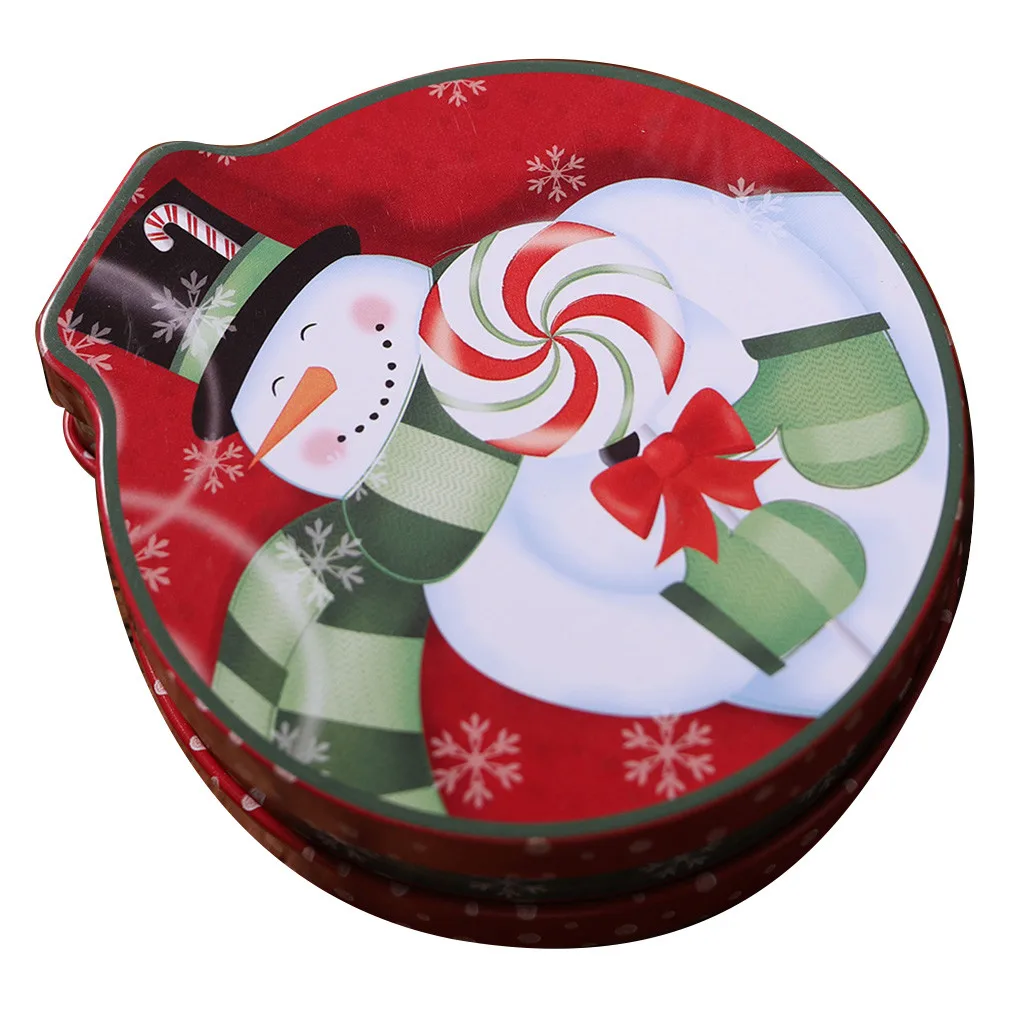Для рождественской елки, круглое печенье, банка, коробка для хранения конфет, детский подарок - Цвет: B