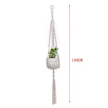 

3pcs Handmade Macrame Plant Hanger Indoor Outdoor Rope Hanging Basket Net Pot