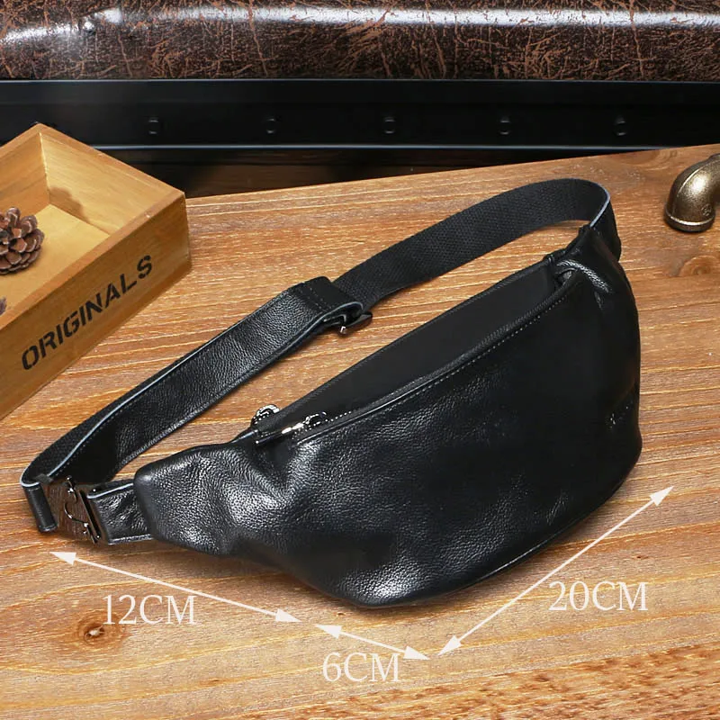 Black L AETOO мужской кожаный пояс, стильная косая нагрудная сумка, сумка для отдыха, дорожная многофункциональная Водонепроницаемая мужская сумка - Цвет: Black L