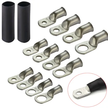 

10PCS SC Bare Copper Ring Crimp Terminals Lugs Battery Cable Soldered Connector Electrical Wire Splice Connectors Kit