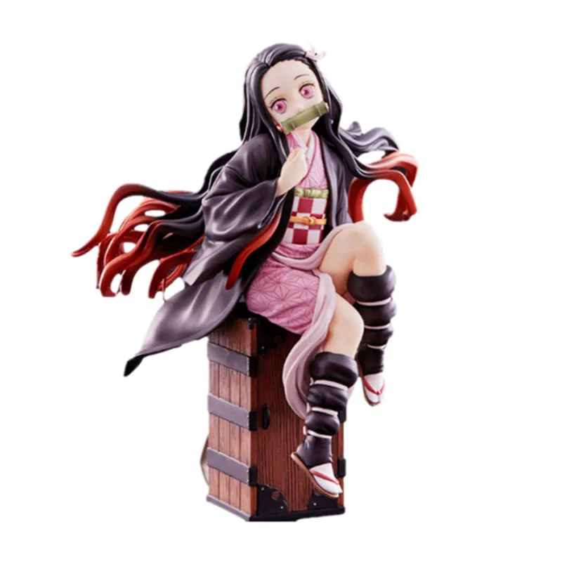 15 см ПВХ Аниме Фигурка Demon Slayer Kamado Nezuko сидящий на коробке фигурка модель статуя