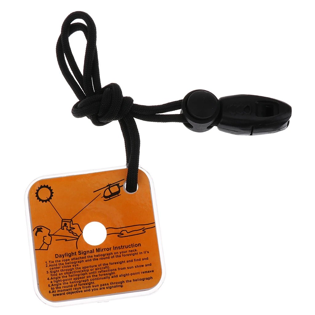 Emergency Outdoor Survival Signal Mirror Marine Boat Reflector With Whistle