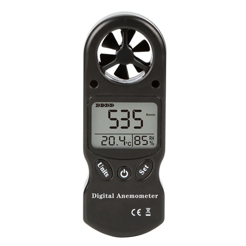 

Mini Multipurpose Anemometer Digital Anemometer Lcd Tl-300 Wind Speed Temperature Humidity Meter with Hygrometer Thermometer-Bla