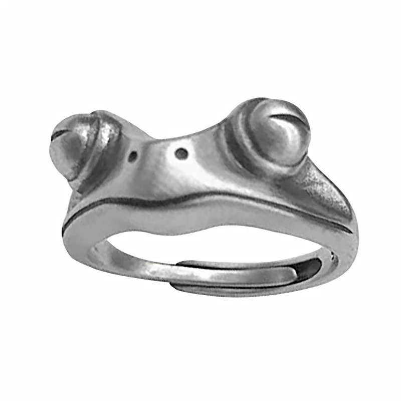 Bohemian Vintage Frog Ring Opening Resizable Adjustable Unisex Female Statement Finger Ring Hip Hop Silver Color Jewelry Gift finger ring ring set adjustable rings opening ring