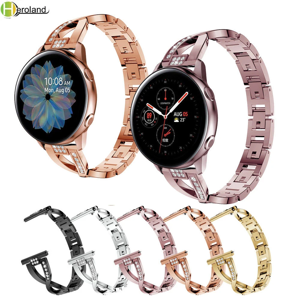 probabilidad Delgado Secretar Correa de pulsera de 20MM para Samsung Galaxy watch active 2, 44mm, 40mm,  cristal de acero inoxidable para Amazfit GTR 42mm / GTS|Correas de reloj| -  AliExpress